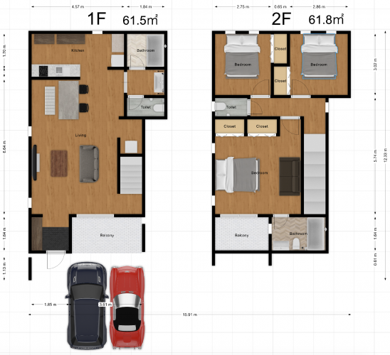 Floor Plan. Credits: D-and Stay HH.Y Resort Okinawa
